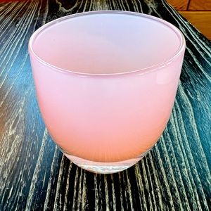 Glassbaby Candle Holder Snuggle Pink Glass